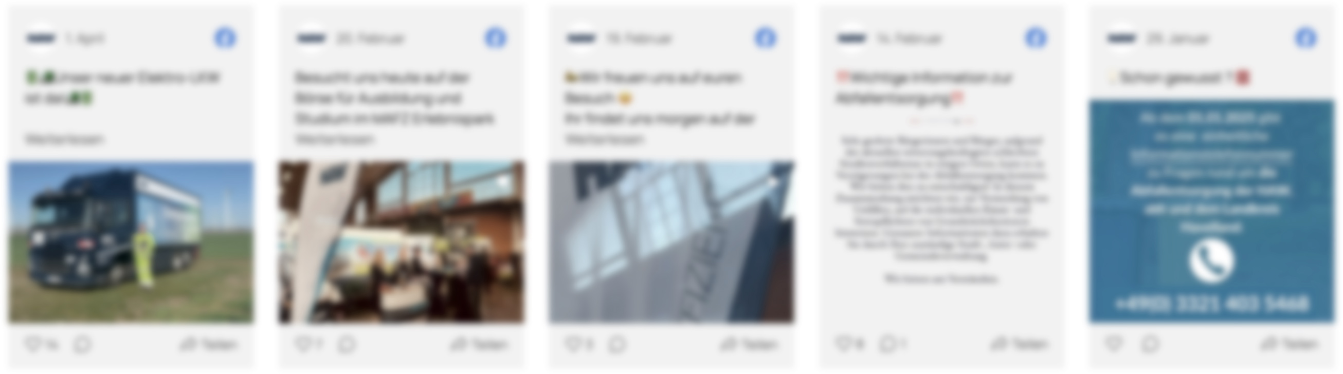 Beispieldarstellung Social Newsfeed